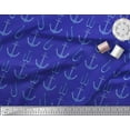 thumbnail image 2 of Soimoi Blue Rayon Fabric Anchor Hook Nautical Print Fabric by the Yard 56 Inch Wide, 2 of 3