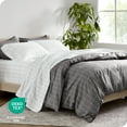thumbnail image 5 of Bare Home Luxury Duvet Cover and Sham Set - Premium 1800 Collection - Ultra-Soft - King/Cal King, Grid - Gray/White, 3-Pieces, 5 of 7
