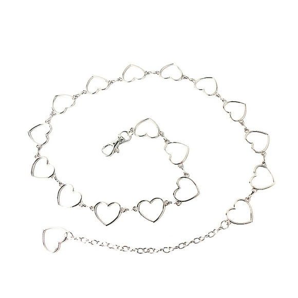 1Pc Punk Style Waist Chain Decorative Trouser Chain Hollowed Waist Chain Silver