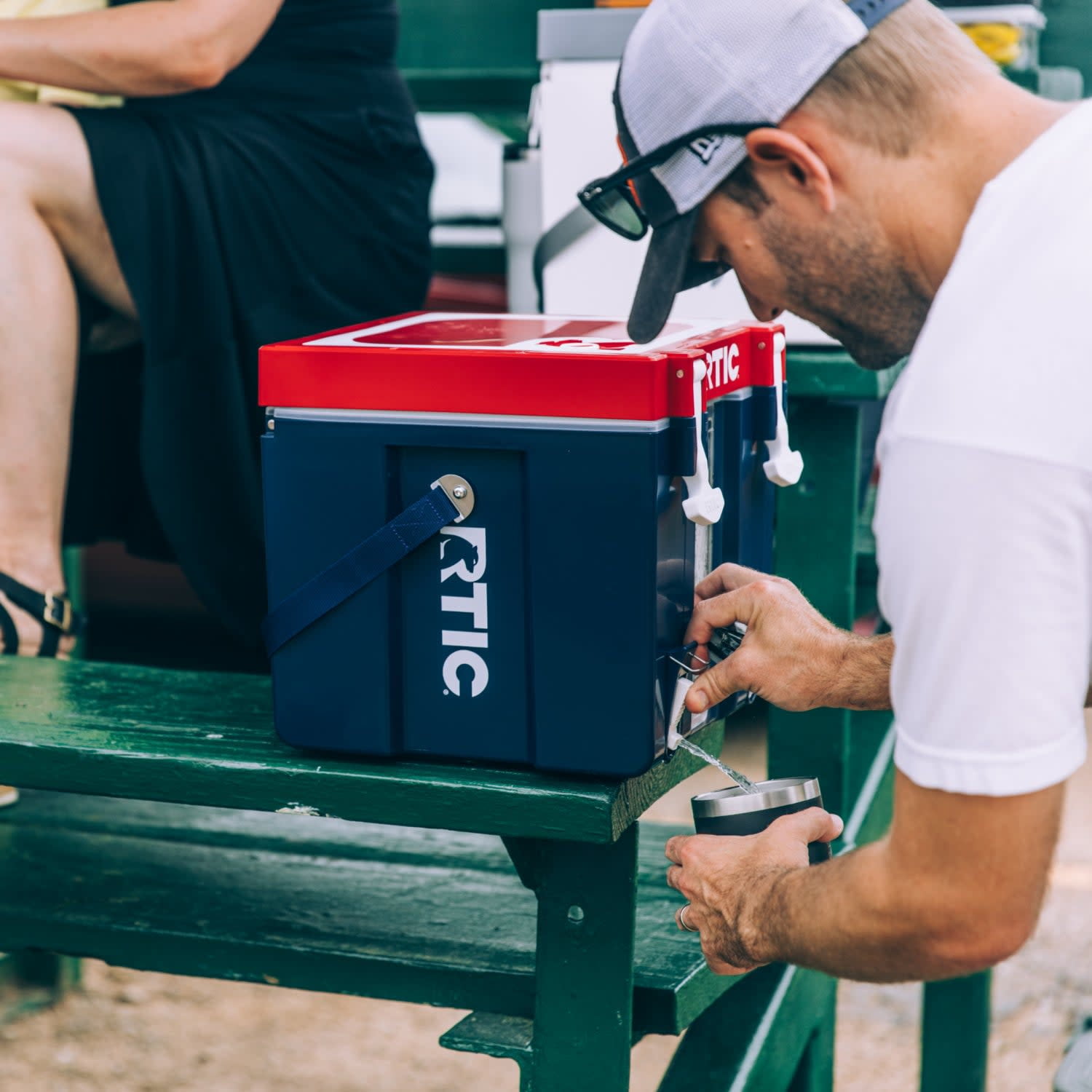 RTIC Halftime Water Cooler, 3 Gallon Hard-Sided Water Cooler, Patriot