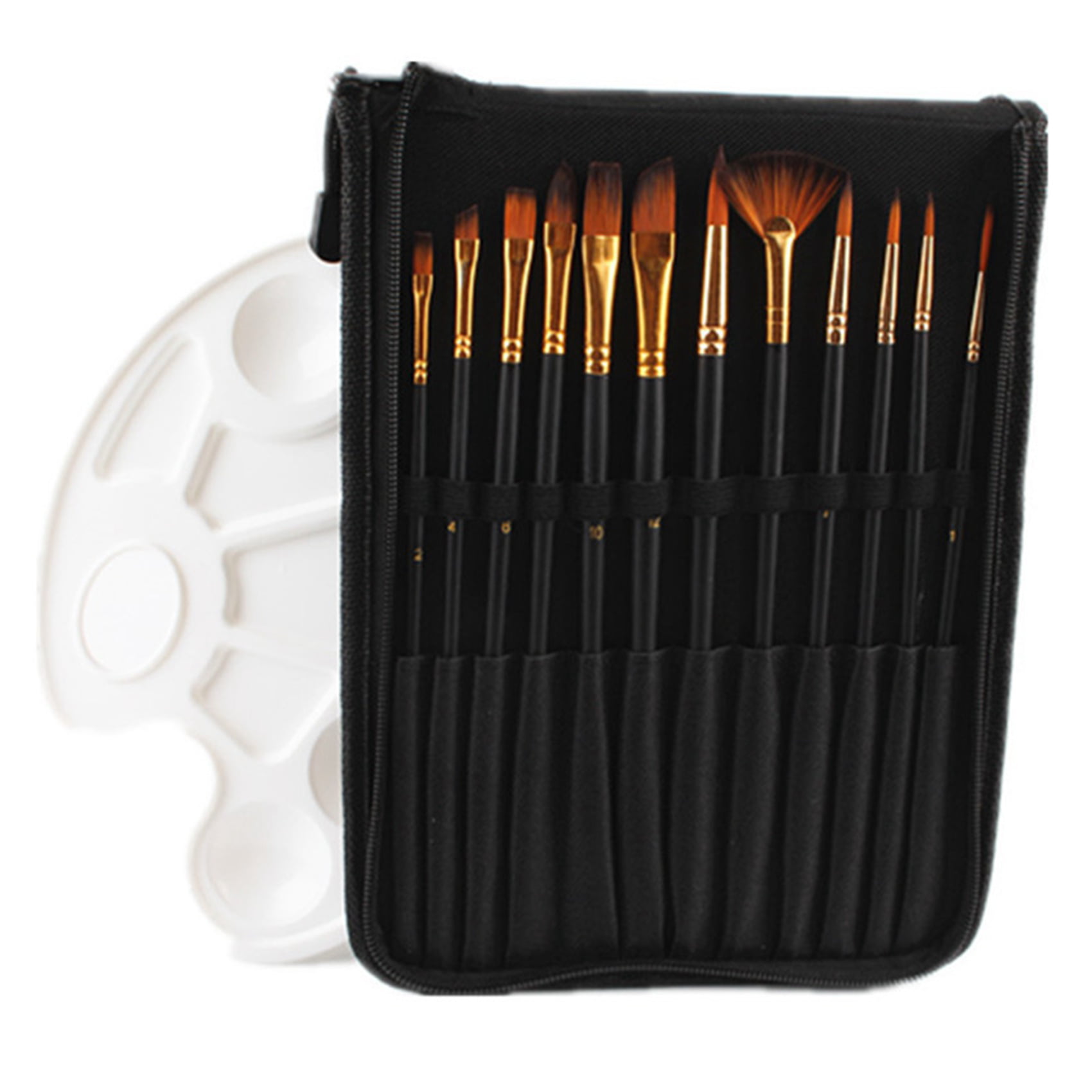 25 Pc Artist Paint Brush & Palette Knife Value Set Mixed Art Craft Brushes  9387