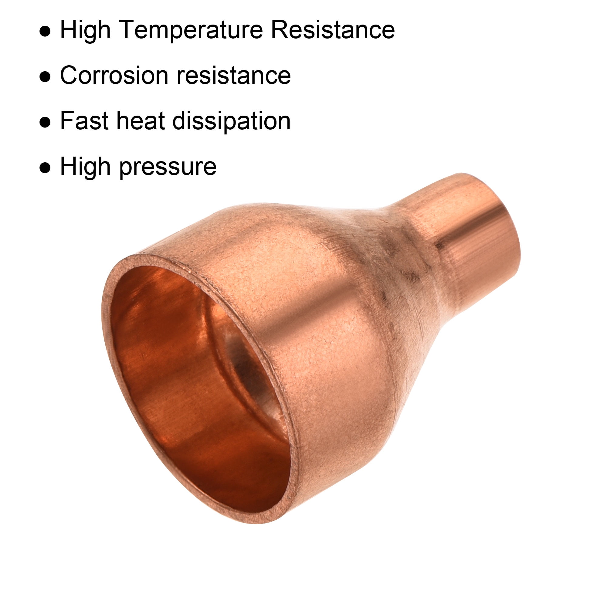 Unique Bargains Copper Reducing Coupling Fitting Straight with Sweat End 1/4" x 3/4"