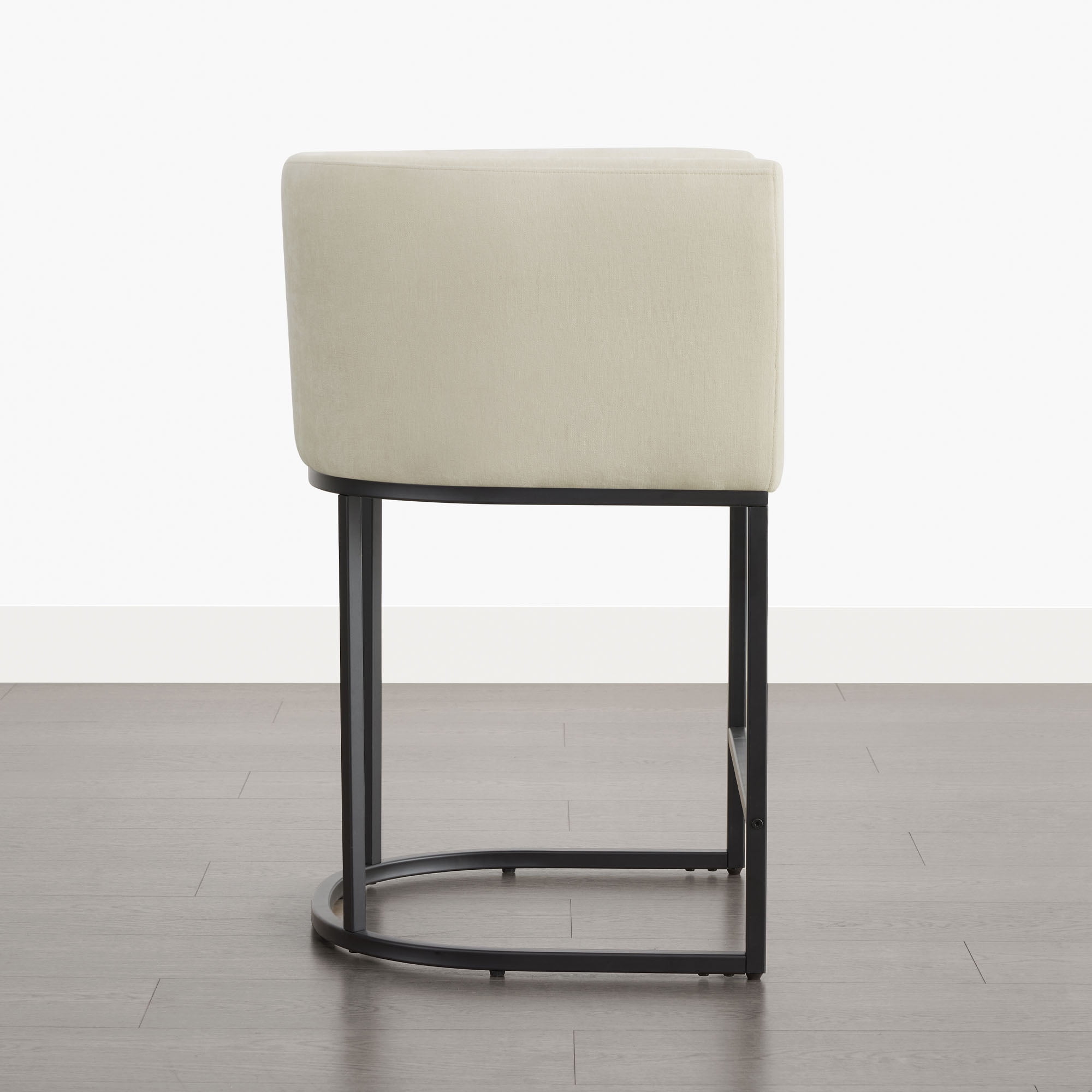 Spruce & Spring Modern Barrel-Back Upholstered Counter Stool with Wide Seat for Kitchen Island or Home Bar Set of 2, Sand