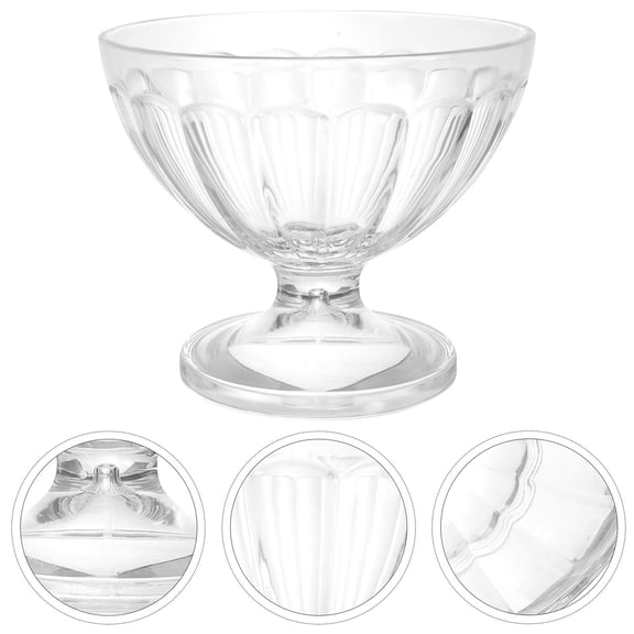 UPOUART 1 Pair Clear Bowl Acrylic Elegant Design Ice Cream Dishes Celebrations