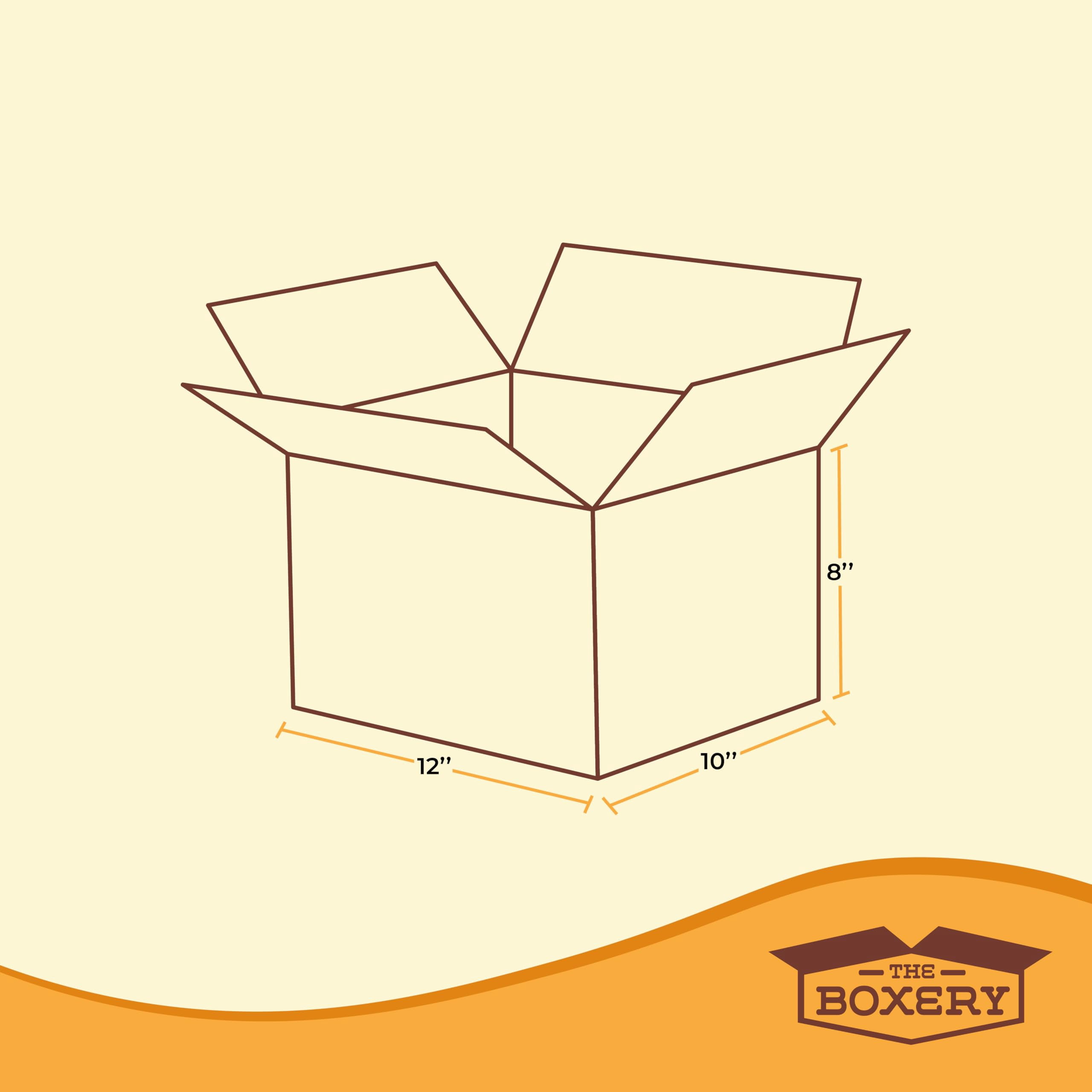 The Boxery Heavy-Duty Double Wall (ECT48) - 12"x10"x8" (25-Pack) | Corrugated Boxes for Shipping, Packaging, Moving, Storage Box for Home or Business, Strong Wholesale Bulk Boxes