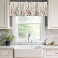 thumbnail image 3 of Watercolor Wildflowers Rod Pocket Curtain Valance, Farmhouse Botanical Flowers Herbs Farmhouse Window Valance for Living Room, Bedroom, Kitchen 60"W x 18"L, 3 of 9