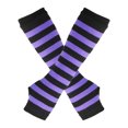 thumbnail image 1 of Bmisegm Women Autumn Winter Solid Color Multicolor Wool Long Striped Knit Half Finger Fashion Gloves Navy, 1 of 2