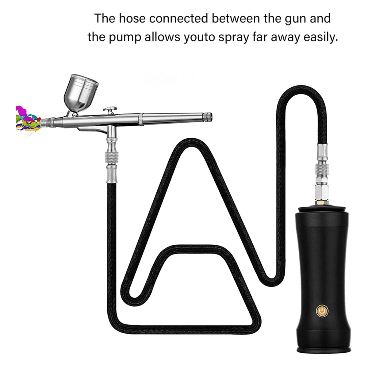 Airbrush Kit with Compressor,30PSI Cordless AirbrushGun Kit with Air Hose Rechargeable Handheld Airbru