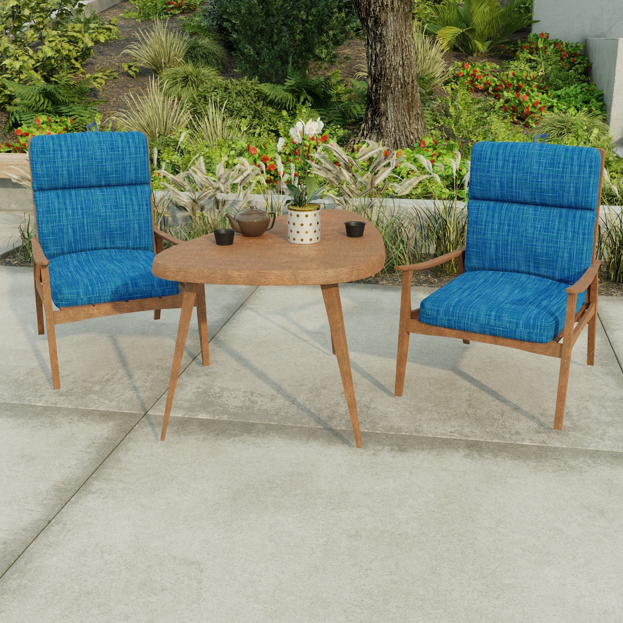 Jordan Manufacturing 22" x 44" Blue Solid Outdoor Chair Cushion - 44'' L x 22'' W x 4'' H