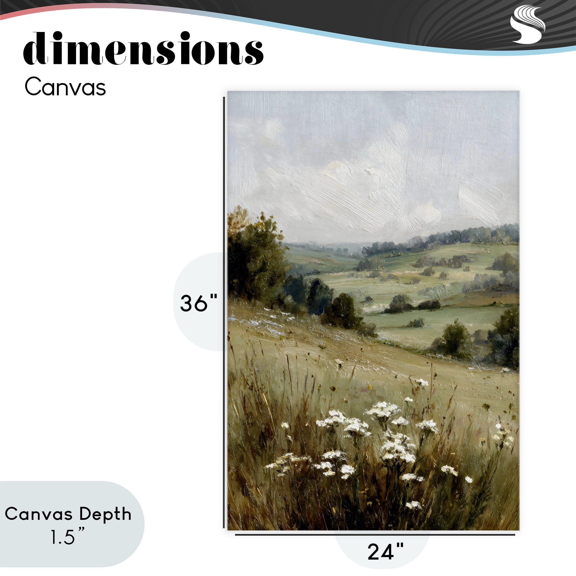 Stupell Industries Hill of White Flowers Canvas Wall Art, design by Petal Prints Design