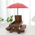 thumbnail image 5 of Wooden Squirrel Feeder Bird Pet Dining Table Bench Hanging Feeding Table Mini Umbrella Ornaments, 5 of 5