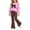 Coffee, variant on Girls Outfit Sets 2 Piece, Casual Long Sleeve Spring Fall Printed Girls' Clothing Sets Black Size 7-8 T