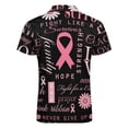 thumbnail image 5 of Breast Cancer Pink Ribbon Men Zipper T-shirt Summer Casual Short Sleeve T-shirt Top, 5 of 7