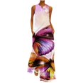 thumbnail image 2 of Robes Midi pour Femmes Mode Été Imprimé Col en V Sans Manches Robe à Enfiler avec Poches Robes de Mariage pour Femmes 2023 en Liquidation, 2 of 5
