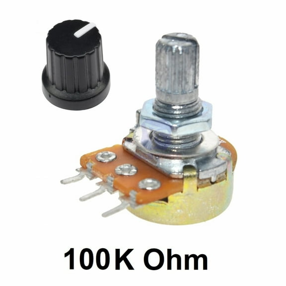 5x Potentiometers Pots Resistor Linear 3-Pin Taper Rotary With Knob Cap 100K Ohm