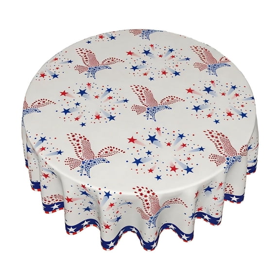 SLYNSHome 4th of July Tablecloth Party Decor Memorial Day 250th Anniversary Table Cloths American Red White and Blue Stars Table Covers for Dinner