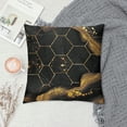 thumbnail image 2 of PHYHOO Marble Throw Pillow Covers , Black Grey Geometric Gold Plaid Cushion Covers, Modern Decorative Accent Pillow Cases Metallic Stripe Hexagon Grid Pillow Covers,, 2 of 5