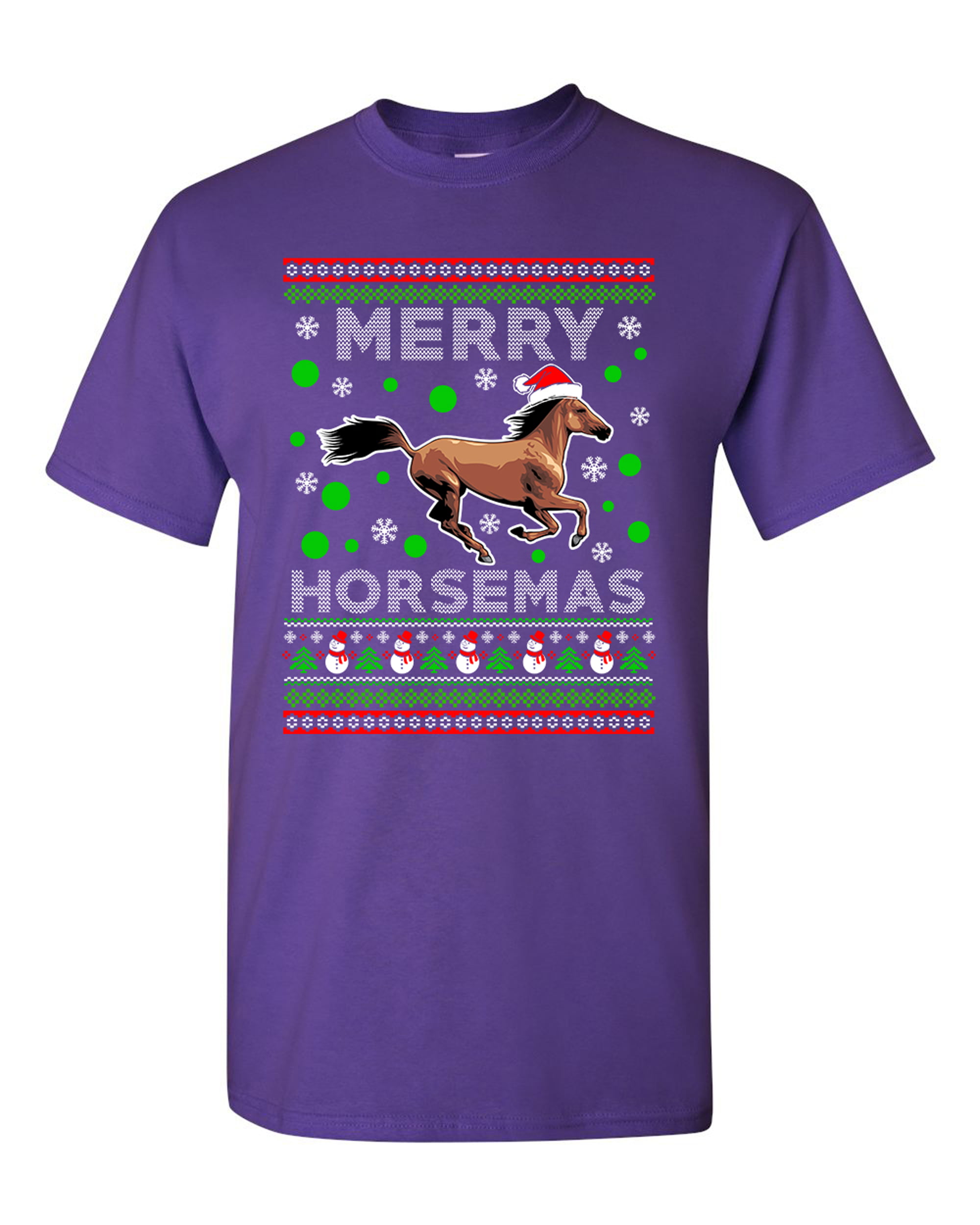 Merry Horsemas Horse Animals Ride Ugly Christmas Funny DT Crewneck Sweatshirt 