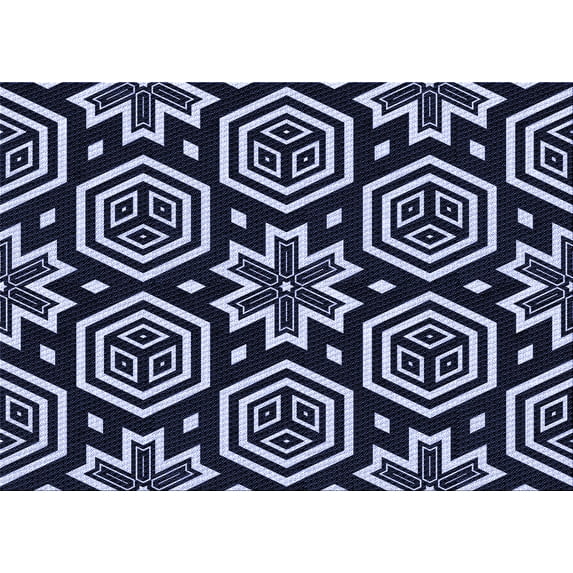 Ahgly Company Indoor Rectangle Patterned Night Blue Area Rugs, 4' x 6'