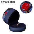 thumbnail image 2 of Caja de almacenamiento de joyas con anillo de diamantes de regalo, caja de anillo con flor eterna rosa en forma de corazón, 2 of 5