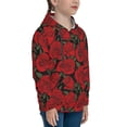 thumbnail image 3 of Salouo Rose Flowers Pattern Hoodie Sweatshirt for Youth, Fall Pullover Hoodie Sweatshirt Long-Sleeve Pullover Hooded Sweatshirt-X-Large, 3 of 6