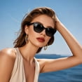 thumbnail image 3 of KANASTAL Cateye Sunglasses Polarized for Women Men Acetate-TR90 Frame Retro Pointy Party Sun Glasses Driving Traveling Black Lens, 3 of 7