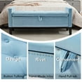 thumbnail image 6 of Foredo Contemporary Upholstered Storage Ottoman Bench with Arms, Button Tufted Ottoman with Storage,Velvet Storage Bench for Bedroom, Entryway, Living room, Light Blue, 6 of 8