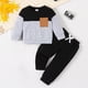 thumbnail image 2 of Gibobby Conjunto de ropa para bebé y niño Recién Nacido Bebé Niñass Navidad Manga Larga Bloque De Color Tops Trompeta Pantalones Trajes(Negro, 18-24 Meses), 2 of 5