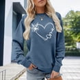 thumbnail image 2 of Tiweut Mom Life Sweatshirt Women Cute Wildflower Oma Love Heart Graphic Shirt Funny Mama Gifts Long Sleeve Pullover Tops,Blue,L, 2 of 4