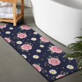 thumbnail image 2 of Pioneer Flower Floral Print Pattern Bathroom Rugs Mat, Non Slip Microfiber Bathroom Rug with Rubber Backing, Soft Mats for Bathroom Floor Tub Shower, 17"x47", 2 of 5