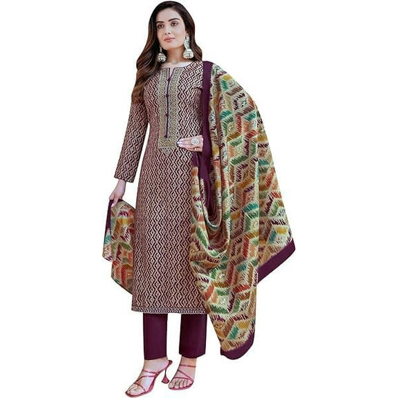 Indian Designer Sewn Dress Pakistani Wedding Functions Wear Salwar Kameez Suits ( Purple, 5XL - 52 )