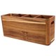 thumbnail image 3 of Portautensilios para encimera de cocina: Portautensilios grande para encimera con 4 compartimentos - Organizador de cubiertos de madera estilo rústico, 3 of 6