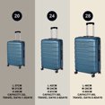 thumbnail image 6 of 3 Piece Hardside Luggage Sets, 20/24/28inch Lightweight Hard Shell Suitcase with Spinner Wheels and TSA Lock, Carry-on luggage Sets, Cyan, 6 of 7