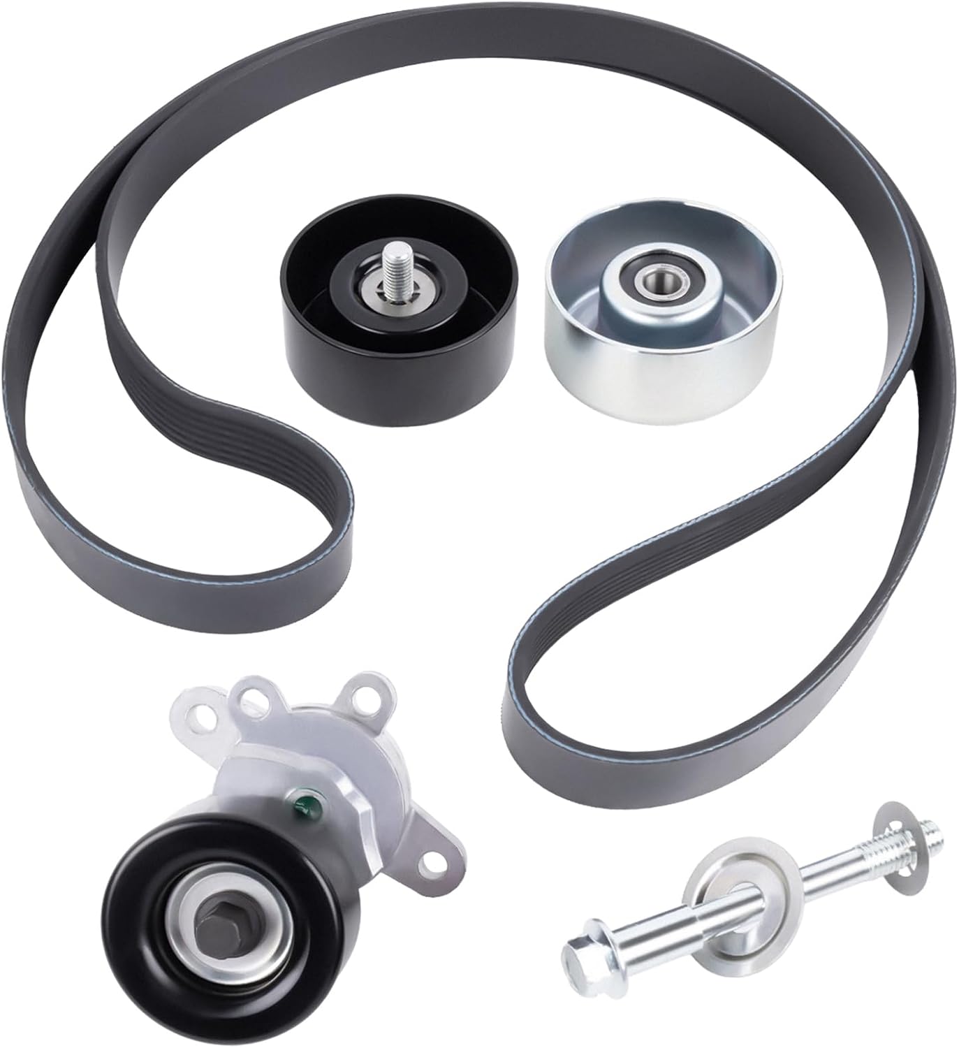 11955JA10D Engine Drive Belt Tensioner Idler Pulley Serpentine Belt Kit Compatible with 2009-2015 Nissan Maxima 3.5L V6 Replace 39155 11925JA100 11955JA10A 11925JA11A 7PK1705