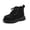 Black, variant on 12M-7Y Toddler Combat Work Boots for Boys Girls Fashion Leather Lace Up Ankle Booties for Fall Winter
