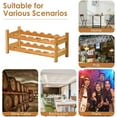 thumbnail image 3 of CZMJY Wine Rack, Free Standing 12 Bottles 2-Tier Wine Display Rack, Bamboo Wine Storage Rack Countertop, Natural Wine Bottle Holder Shelf for Bar, Home, Kitchen, Pantry, Nature, 3 of 6