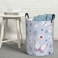 thumbnail image 5 of Goofa Blue Butterfly Printed Circular Hamper,Laundry Basket with Handles,Storage Baskets Foldable,Large Capacity Laundry Hamper-Small, 5 of 8