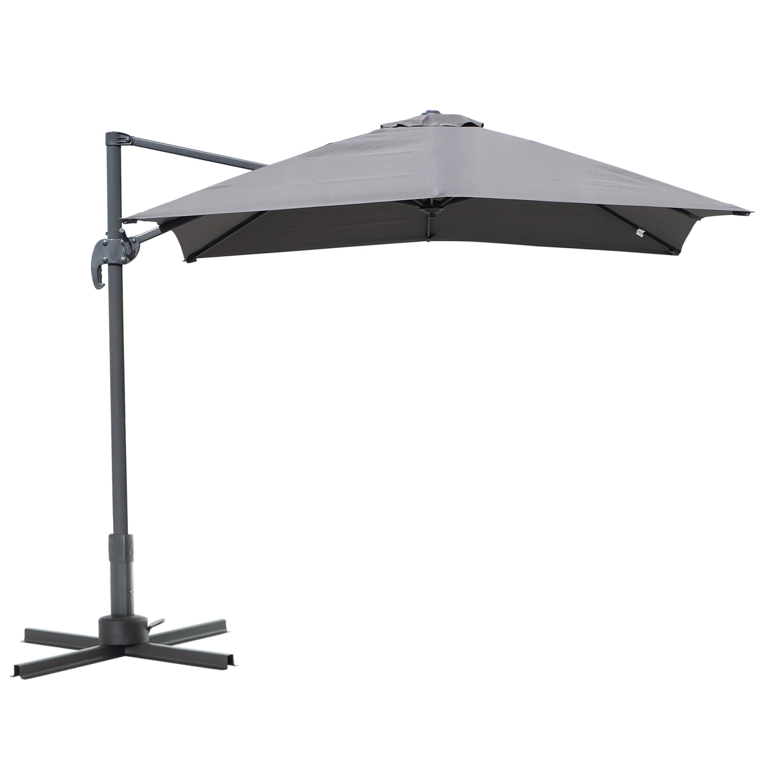 8 X 8 Square Offset 360 Degree Cantilever Market Patio Umbrella With Cross Base Grey Walmart Com Walmart Com