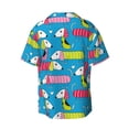 thumbnail image 6 of Lsque Color Dachshund Dog print Men's Cuban Collar Short Sleeve Shirt Summer Beachwear Casual Button Down Fashionable Vacation Leisure Shirt-3X-Large, 6 of 7