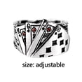 thumbnail image 3 of Retro Unisex Ring Playing Card Adjustable Poker Engraved Open Ring Accessories For Party, 3 of 8