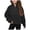 Black, variant on Xyant Girls Half Zip Cropped Sweatshirt Long Sleeve Athletic Quarter Zipper Up Pullover Tops with Thumb Hole Sweatshirt for Girls (Black,9-10 Years)
