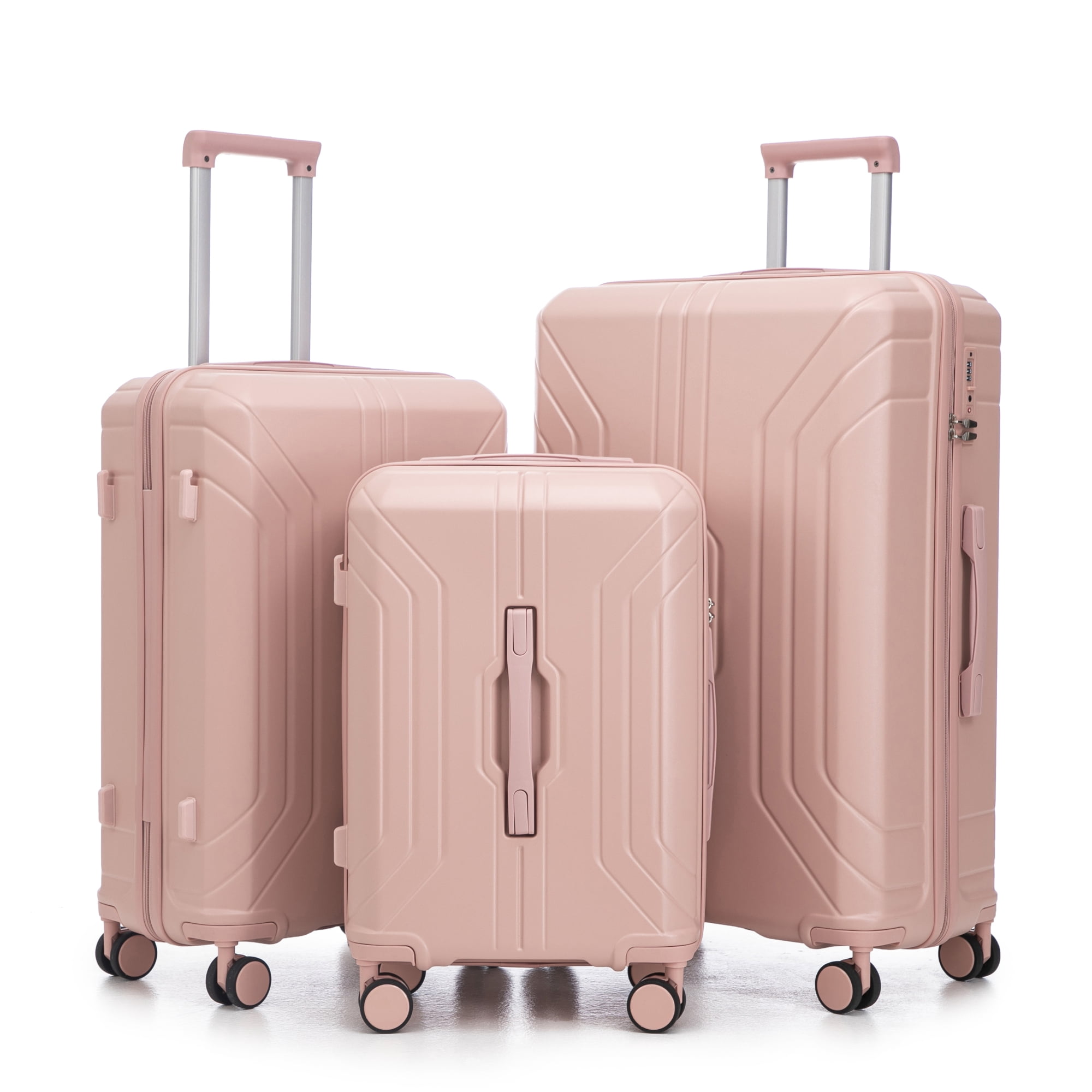 ABS Spinner Wheel Luggage, Carry on Suitcase with TSA Combination Lock