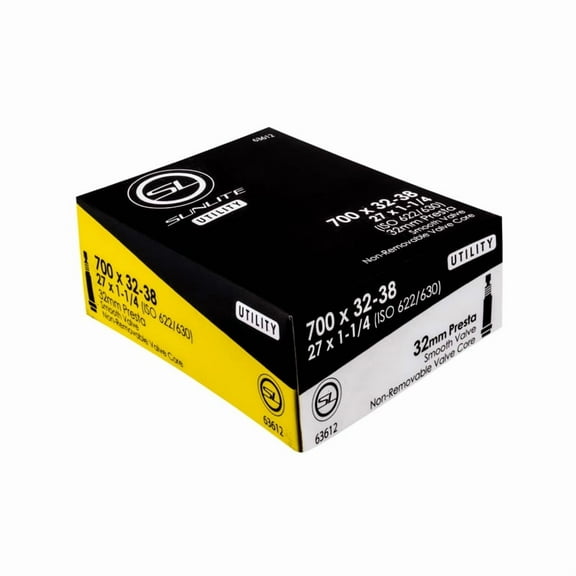 Sunlite Utili-T Standard Presta Valve Tubes 700x32-38 (27x1-1/4) PV 32mm 0d