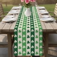 thumbnail image 4 of St. Patrick's Day Table Runner - 36 Inch Long Green Shamrock Irish Lucky Leaves Cotton and Linen Blended Dress Scarves Farmhouse Table Runner for Kitchen Dining, Coffee Table, 13" x 36", 4 of 8
