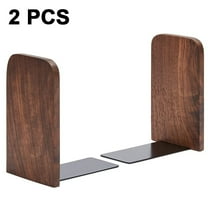Book Ends Universal Bookends for Shelves, Non-Skid Bookend, Decorative Heavy Duty Wood Book End, Home Decor Wooden Book Stopper for Books/CDs,1 Pairs,Style:Black walnut square head;