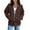 Coffee, variant on Women's Solid Loose Zip-Up Hooded Hoodie, Long Sleeve Oversized Jacket with Pockets, Fall Y2K Fashion 2024