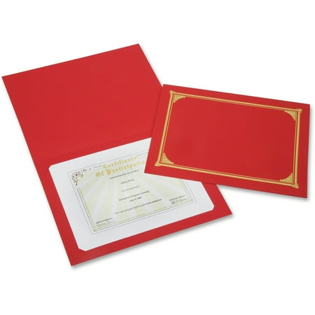 UPC: 0616639940091 | SKILCRAFT  NSN6272960  Linen Gold Foil Certificate Holder  6 Per Pack  Red