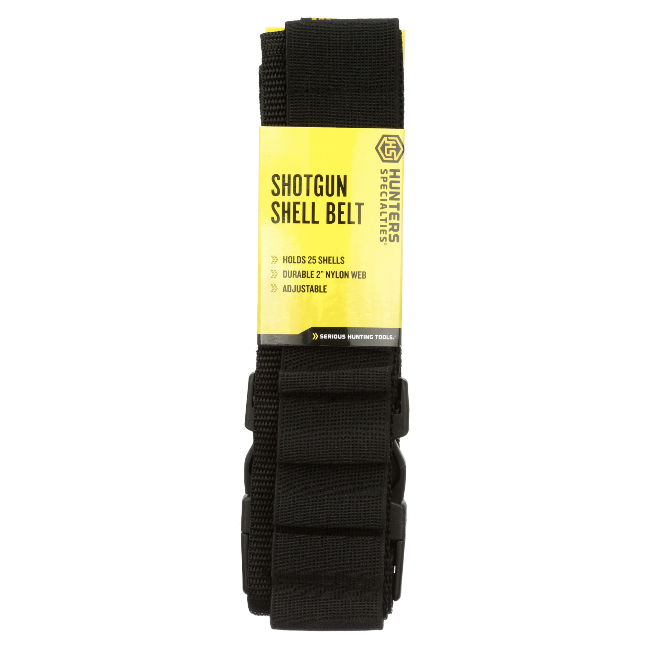HUNTERS SPECIALTIES Adjustable Round Tactical Shotgun Shell Belt with Quick Release Buckle - Holds Up To 25 Shells