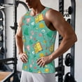 thumbnail image 5 of Fotbe Happy Summer Pattern Men's Quick Dry Workout Tank Top Gym Muscle Tee Fitness Bodybuilding Sleeveless T Shirt Breathable Workout Shirt-Large, 5 of 9
