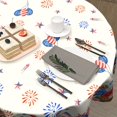 thumbnail image 5 of 4th of July Patriotic Round Tablecloth American Flag Stars Fireworks Floral Table Cloths Independence Day Memorial Day Table Cover 60 Inch for Holiday Party Picnic Dinner Decor, 5 of 6